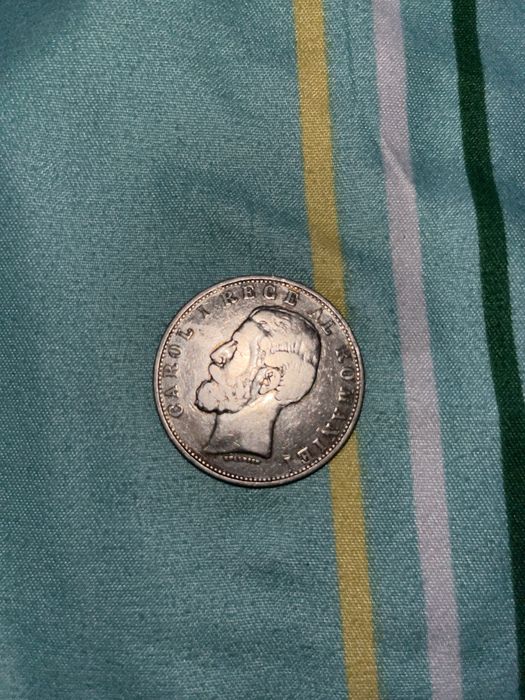 Moneda 5 Lei Regele Carol 1 [1881] Muchie simpla