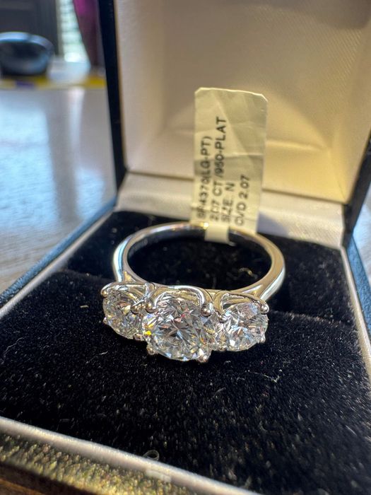 Inele cu diamant, aur 18k si platina 950
