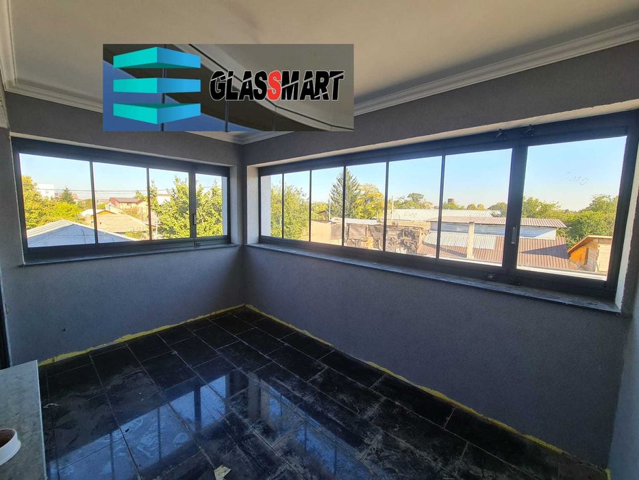 Inchidere Balcone , Terasa , Pergole retractabila cu LED, Bioclimatic Rolling Roof retractabila cu lamela alum., Wintergarden  Acoperis fix din sticla