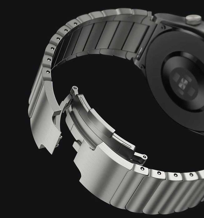 Curea metalica 22mm Huawei GT2 2e 3 Pro Watch Titanium Negru Argintiu