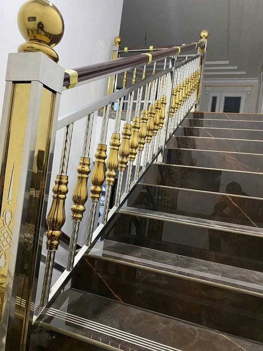 Нержавейка ва черный металлдан,перила, навес