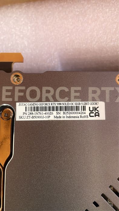 Видеокарта zotac gaming GeForce RTX 5090 solid OC новая