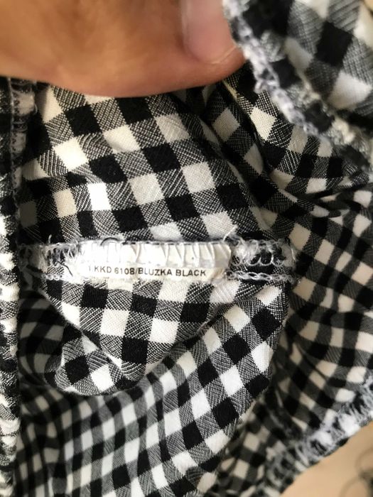 Cămașă de damă Cămășuță în carouri alb negru