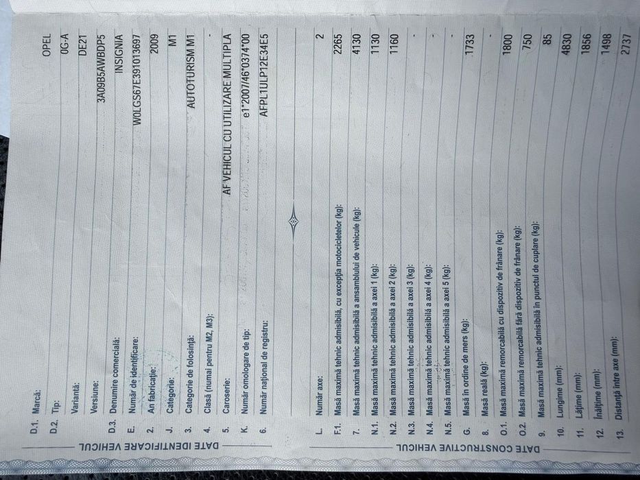 Opel Insignia Turbo benzina, 4x4, 220 CP