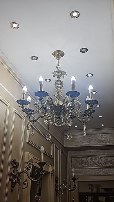 Роскошная люстра из цельной иранской латуни