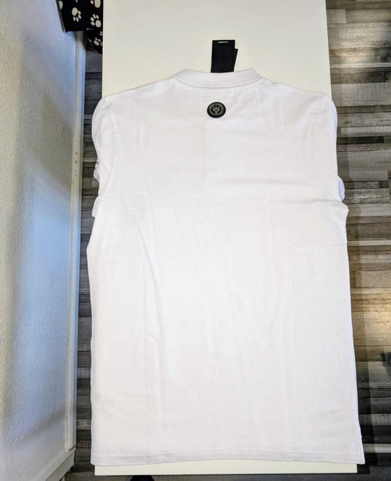 Phillipp Plein блуза, бяла, къс ръкав, XL, нова