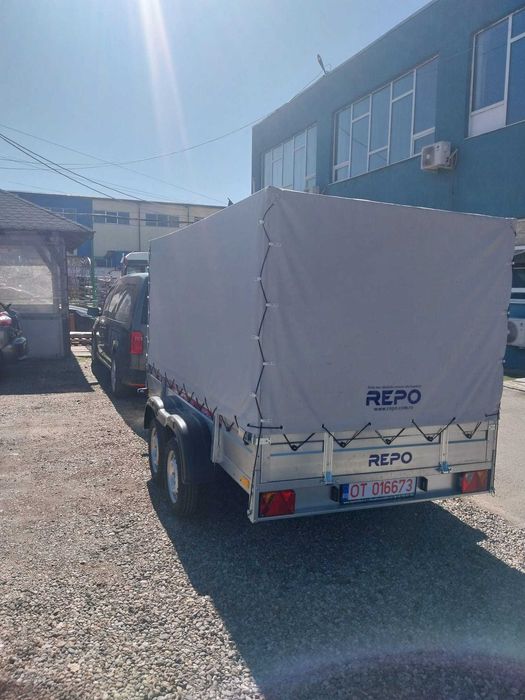 Remorca REPO auto 750kg 2 axe tandem apicol atv RAR CADOU
