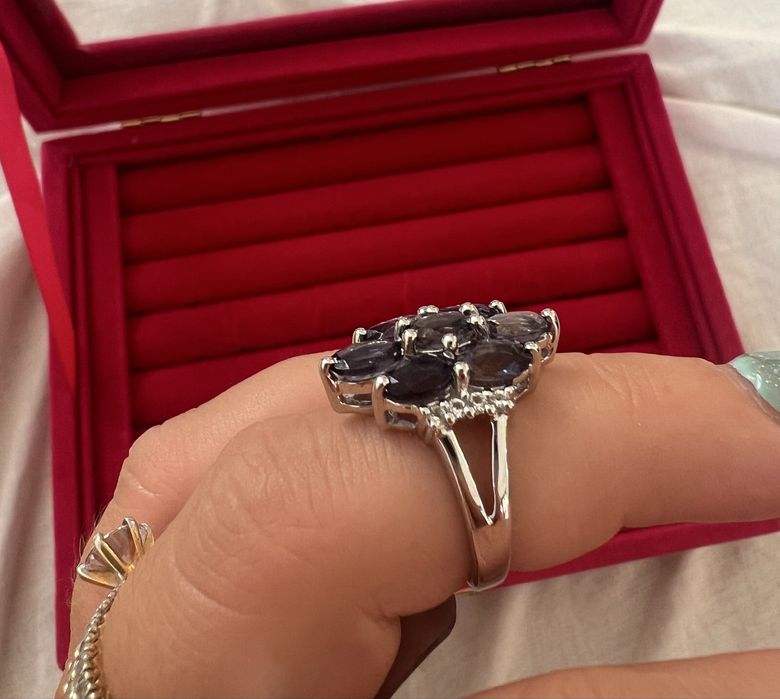 Argint 925 cu topaz alb natural african