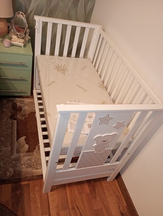 Patut bebelus co sleeper lemn de fag