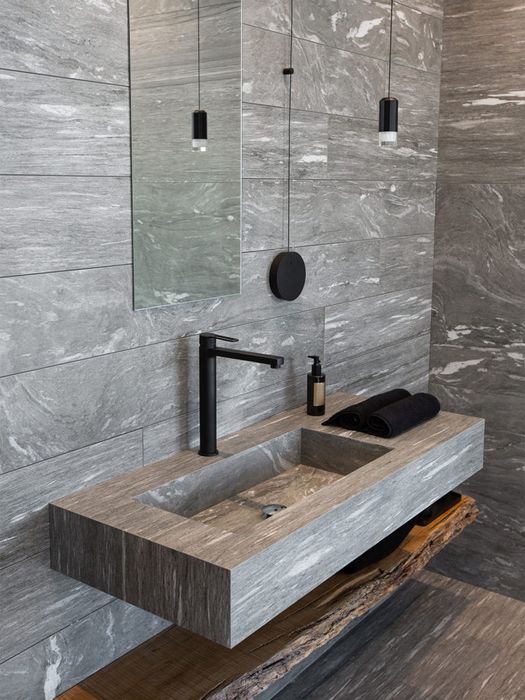 Раковина из керамогранитный кафель...