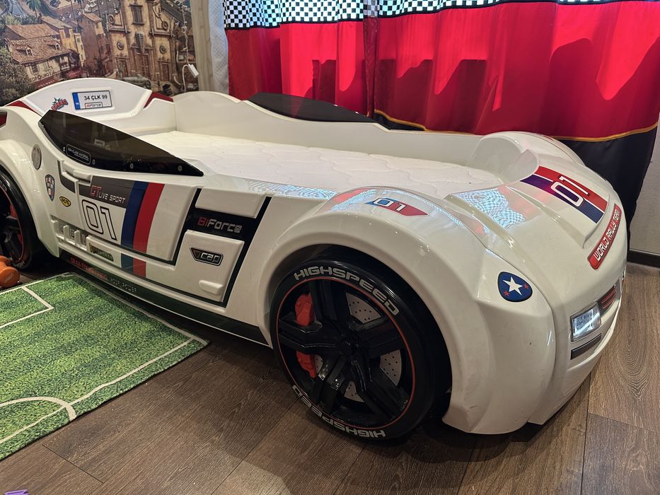 Кола легло Cilek Biturbo бяла с матрак