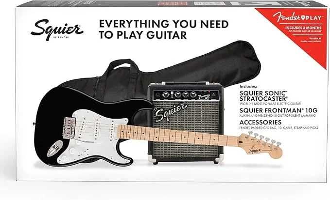 Электрогитара Squier Sonic Strat Pack - Pack (PK SON STRAT MN WPG BLK)