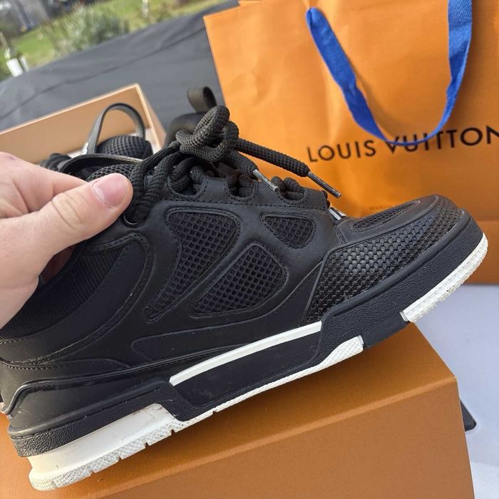#CALITATE PREMIUM# Louis Vuitton Skate LV Skate Trainers Black Negru - Verificare Colet