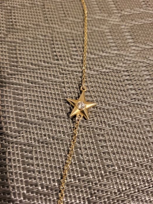 Bratara argint cu aur 18 k cu steluta si piatra