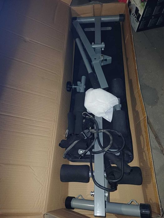 Bancă de fitness reglabilă cu benzi elastice