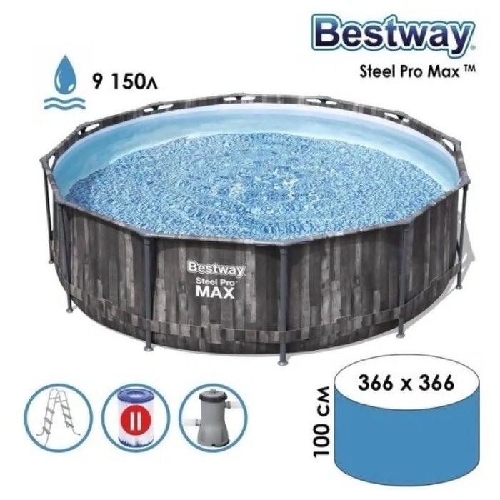 Нови Басейни 3.66м/1м.с филтър стълба и гаранция Bestway
