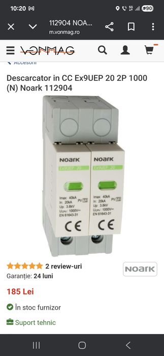 Descarcatoare tensiune DC 1000v