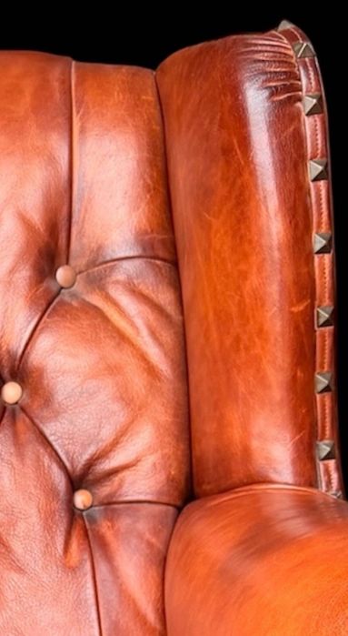 Оригинален кожен фотьойл TETRAD Chesterfield – Англия