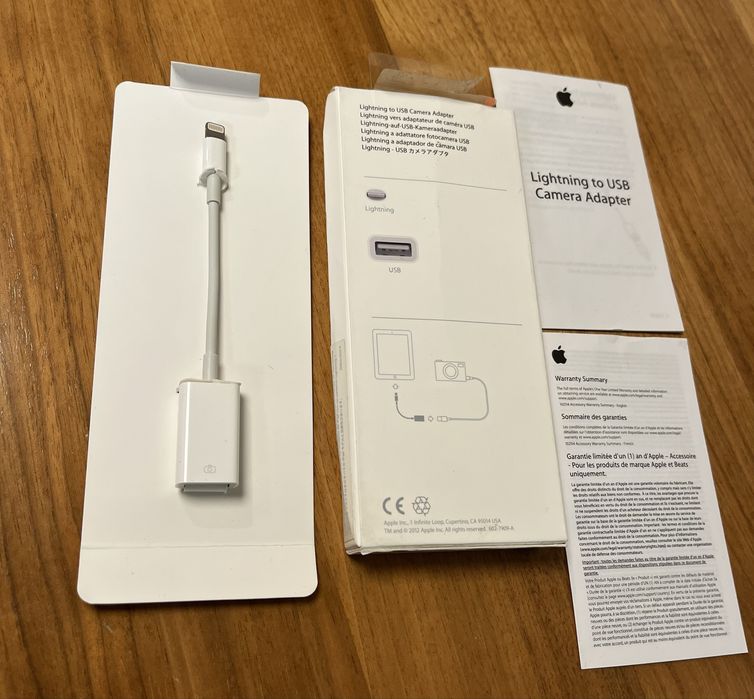 Apple lightning to usb camera adapter A1440/md821zm/a