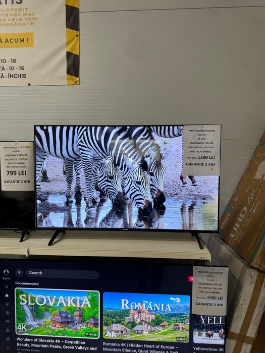 Televizor QLED Hisense 126cm, smart, Garantie