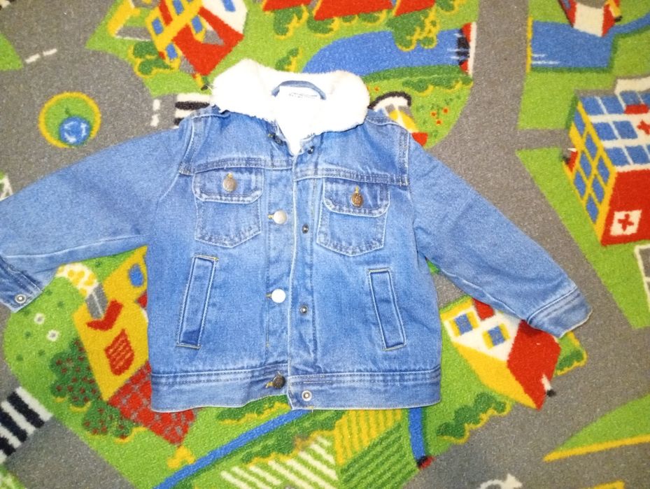 Gecuță denim îmblănită  fetiță mărimea 86