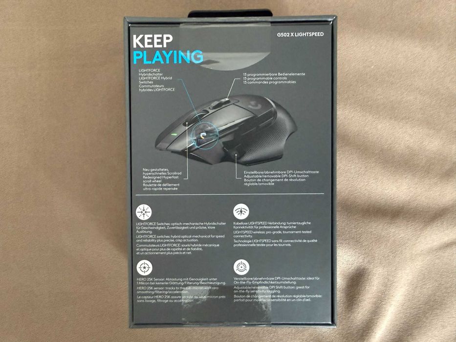 Mouse gaming Logitech G502 X Lightspeed, Negru