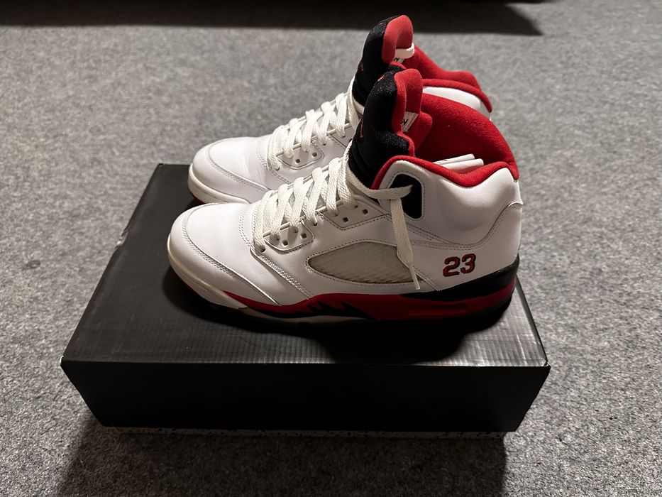 Air Jordan 5 Fire Red Black Tongue 2013 Originali