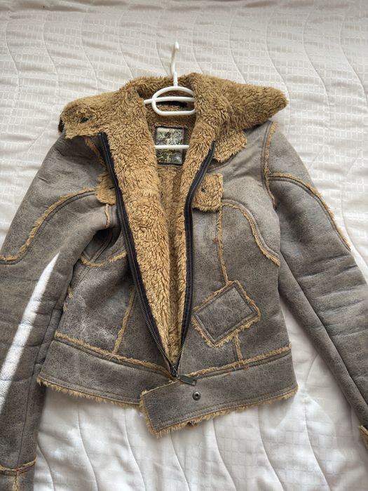 Късо кожено яке с естествена подплата