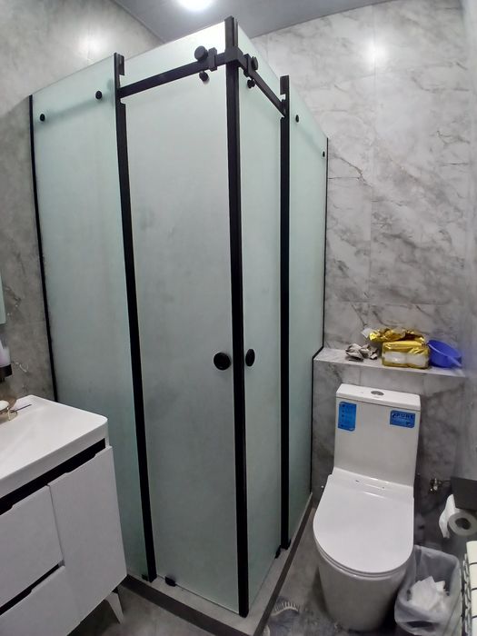 Душавые кабина из закалённого скекло ПРЕМИУМ 8 - 10 мм / Установка