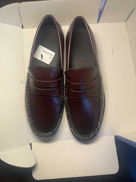 Пенни лоферы бордовые Zara