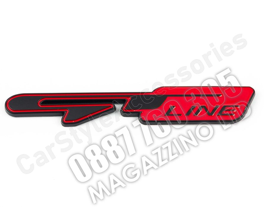 Емблема за Kia GT Line Метална Черно и Черврено