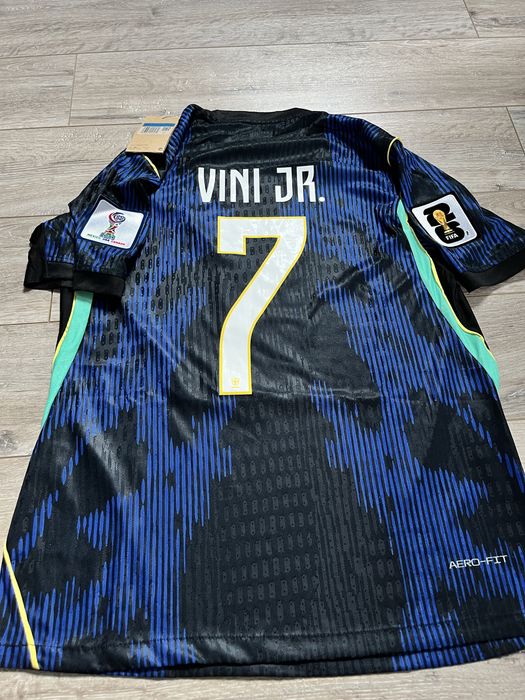 Tricou de fotbal Nationala Braziliei Brasil marime M cu Vinicius Junior 7 Jordan