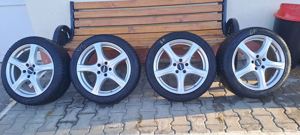 Set jante aliaj 225/45/R18,marca RONAL ,cu cauciucuri de iarnă montate