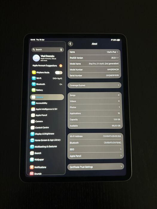 Apple Ipad Pro, 11inch, gen 3, m1