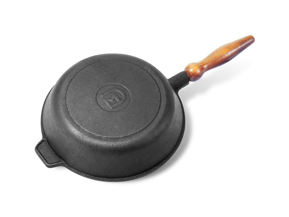 Сковорода с деревянной ручкой | DAVR METALL | Yog‘och dastali tova