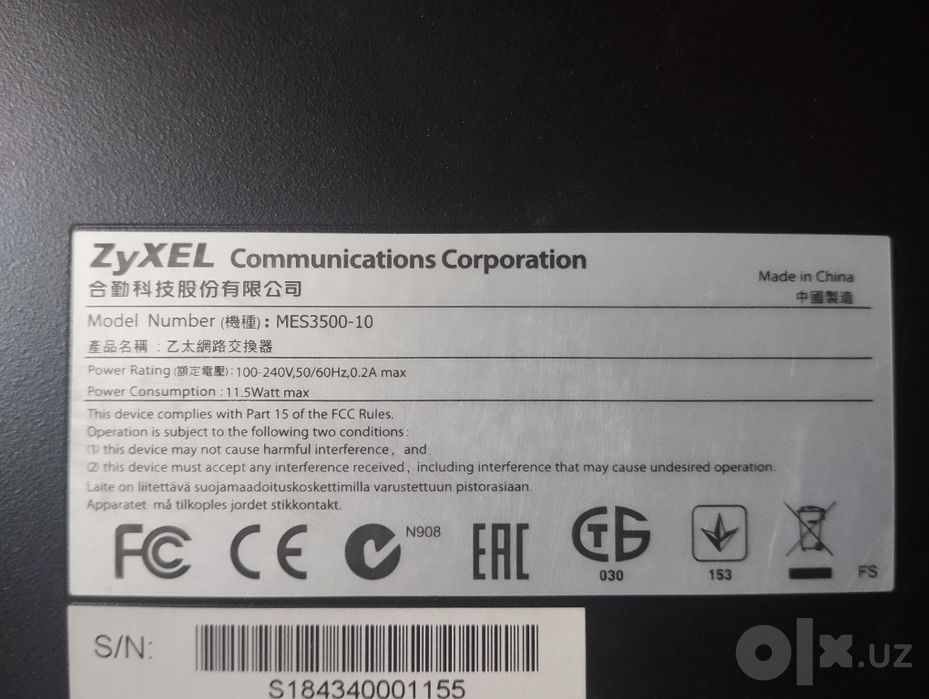 Professional tarmoq uskunasi — ZyXEL MES3500-10