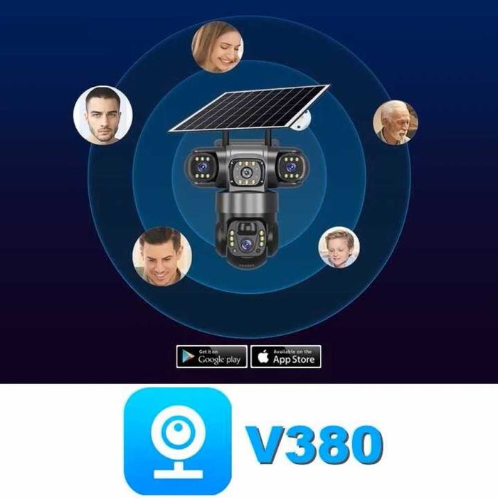 НЕМСКА 4G Соларна Камера Със Sim Карта Profesional + ЛЕД ФЕНЕР