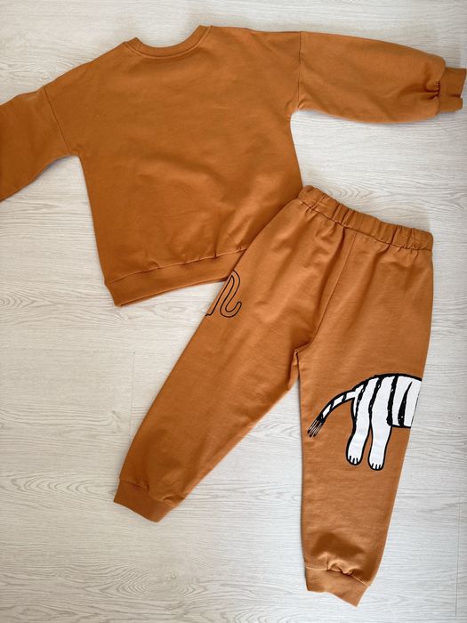 Комплект для мальчиков свитер и штаны из хлопка, для дома, сада