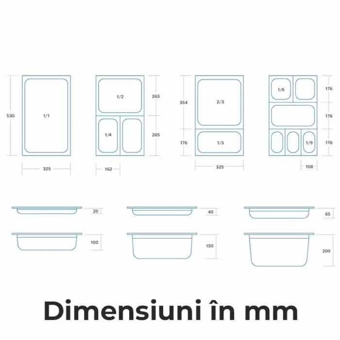 Tavi Gastronom GN diverse dimensiuni(noi)