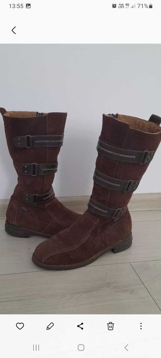 Cizme din piele intoarsa, imblanite, maro 37