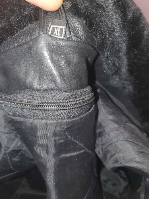 Мъжко кожено черно яке от естествена кожа- телешки бокс xl