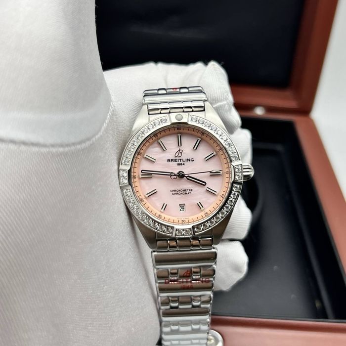 Breitling chronomat dial roze 36,mm lady