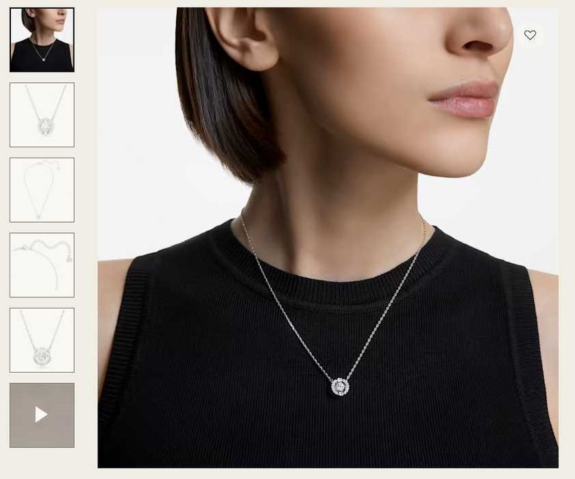 Колие Сваровски в сребрист цвят