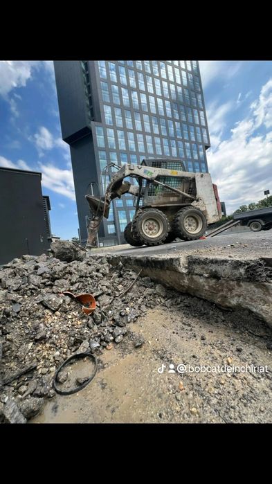 Nisip pietriș balast beton concasat bobcat miniexcavator taiere beton