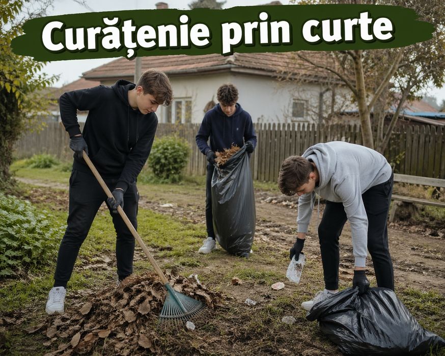 Curățenie prin curte