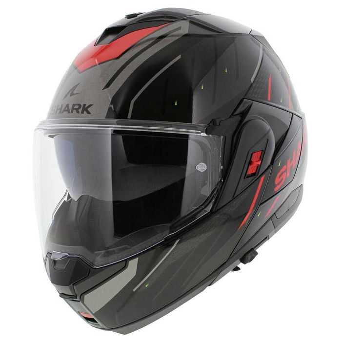 Мото каска Shark Oxo Modular Helmet Rydger - Gloss Black Silver Red – Размер L (59-60 см)