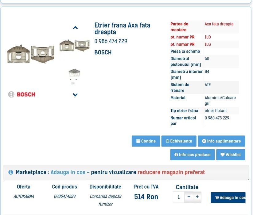 Etrier fata dreapta Audi A6 C6 2010