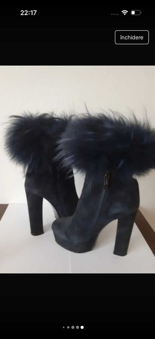 Botine piele si blana naturala