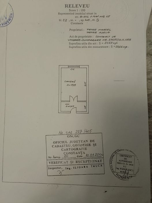 Vând garsonieră  preț 36.500 E