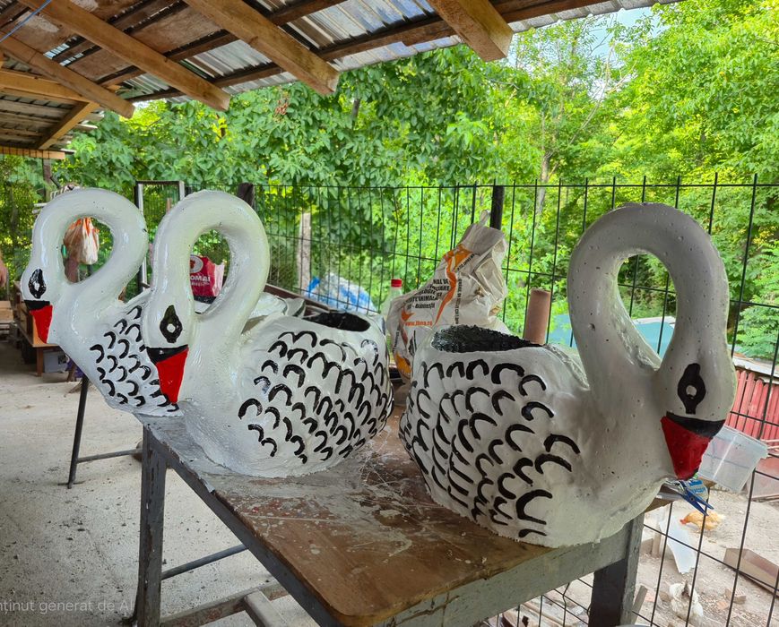 Vand decor ghiveci lebada